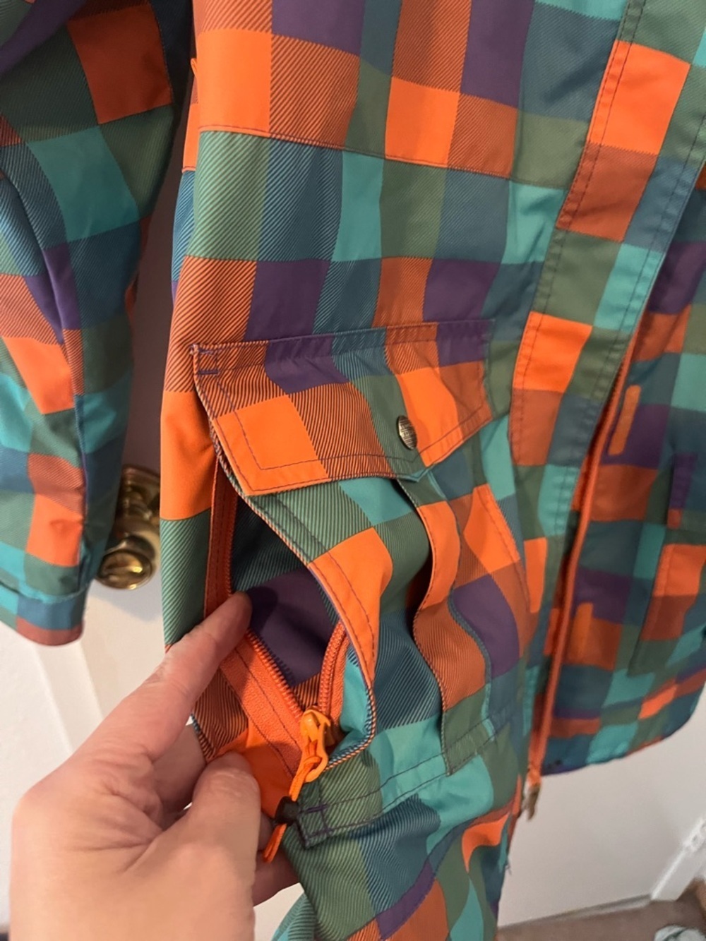 Women's GSOU Plaid Print Snowboarding Ski Jacket Hoodie Size Large - Picture 11 of 16